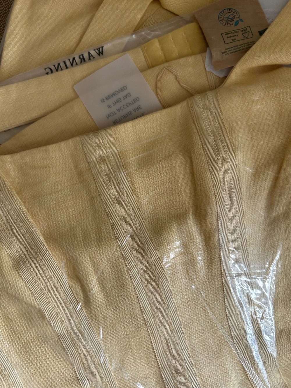 NWT Camila Coelho Cassia Mini Dress - Light Yellow Halter Linen Party Cocktail - Picture 6 of 7